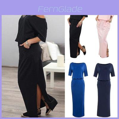 Elegant Summer Loose Pocket Dress Featuring Stylish Cutout Design And Soft Knit Fabric