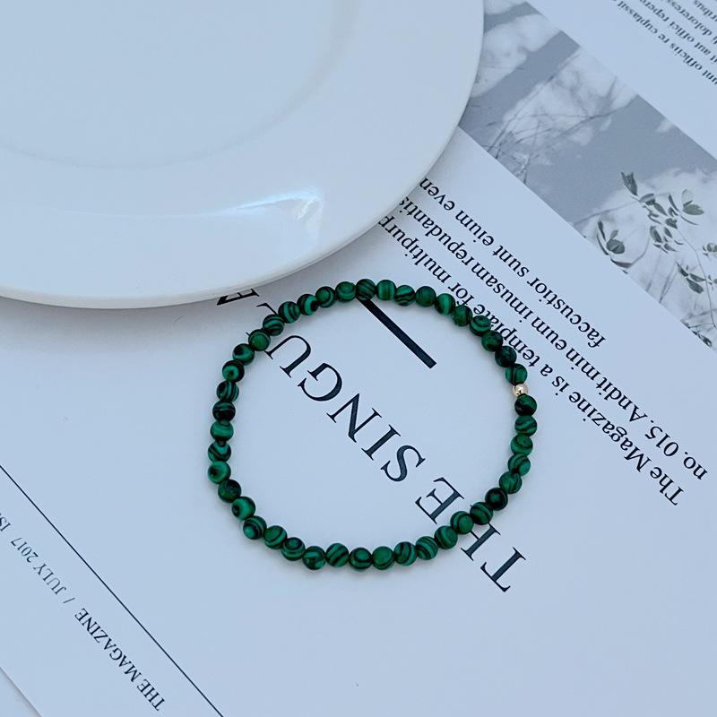 Luxury commute green malachite natural baroque pearl beaded bracelet necklace