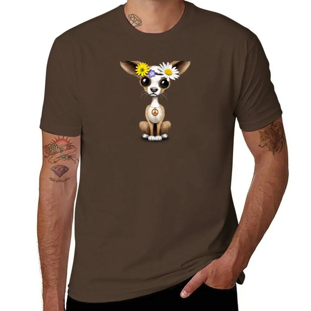 Cute Chihuahua Puppy Hippie T-Shirt anime clothes cute clothes vintage mens graphic t-shirts hip hop