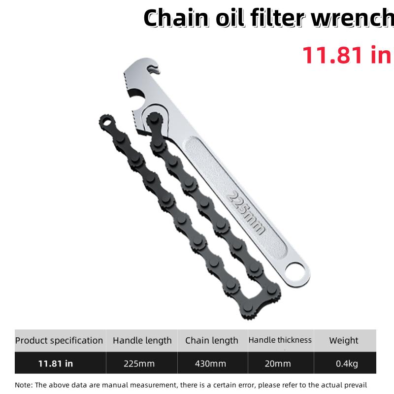 Chain universal wrench Oil filter removal 24 inch oil filter sleeve Heavy duty chain adjustable 1pc 11.81in