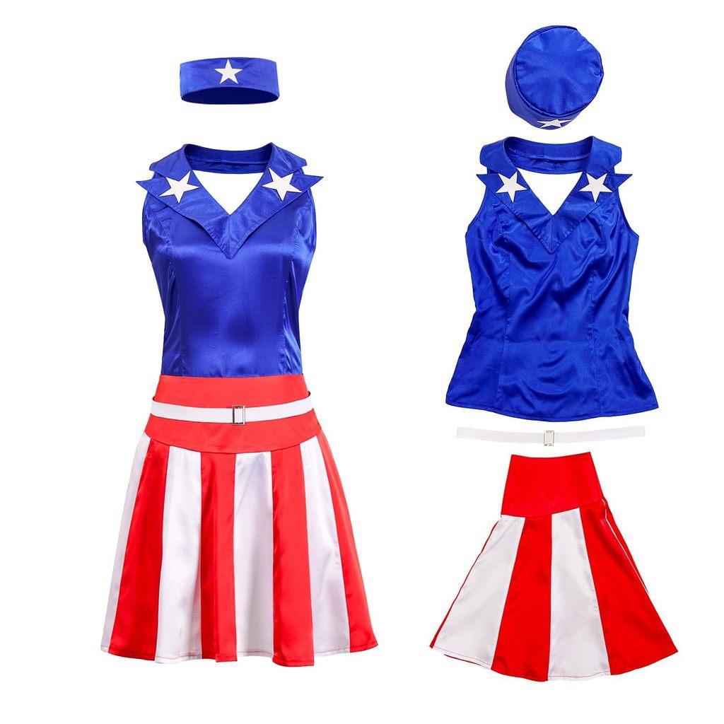 Unabhängigkeitstag der Vereinigten Staaten Cheerleader Kostüm Komplettset Für Cosplay Und Partys
