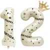 40 Inch White Foil Balloon Number 12,Crown 12th Birthday Party Decorative Balloons,Number Large Numbers Balloon 12,Girls Boys 12th Birthday