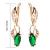 Yanbai Green Zircon Leaf Earrings - Luxury Retro Niche Long Style Jewelry