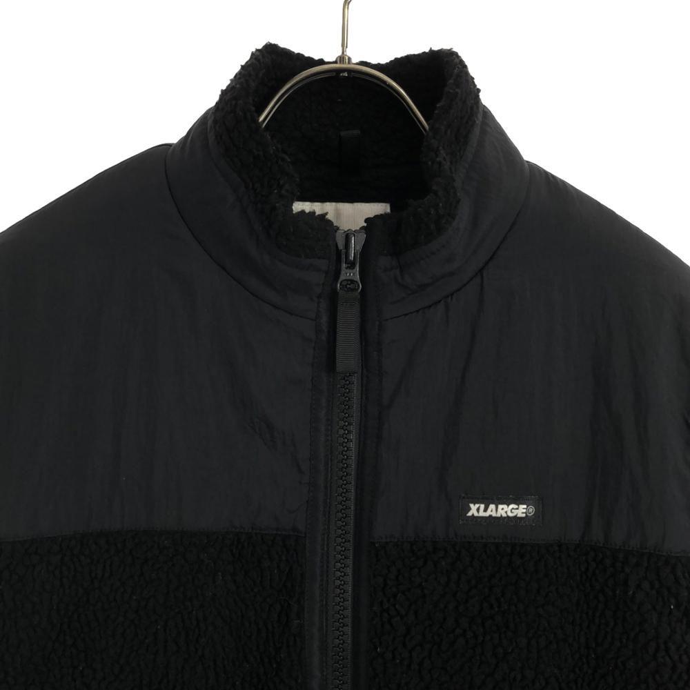 XLARGE Logo print Full Zip Fleece Bore jacket S black Mesh lining Men's Used