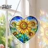 Home Decoration Ornament Acrylic Puzzle Suncatcher, Colorful Window Hanging Pendant, Heart Shape Stained Glass Art Style Sun Catcher Decoration, Ideal