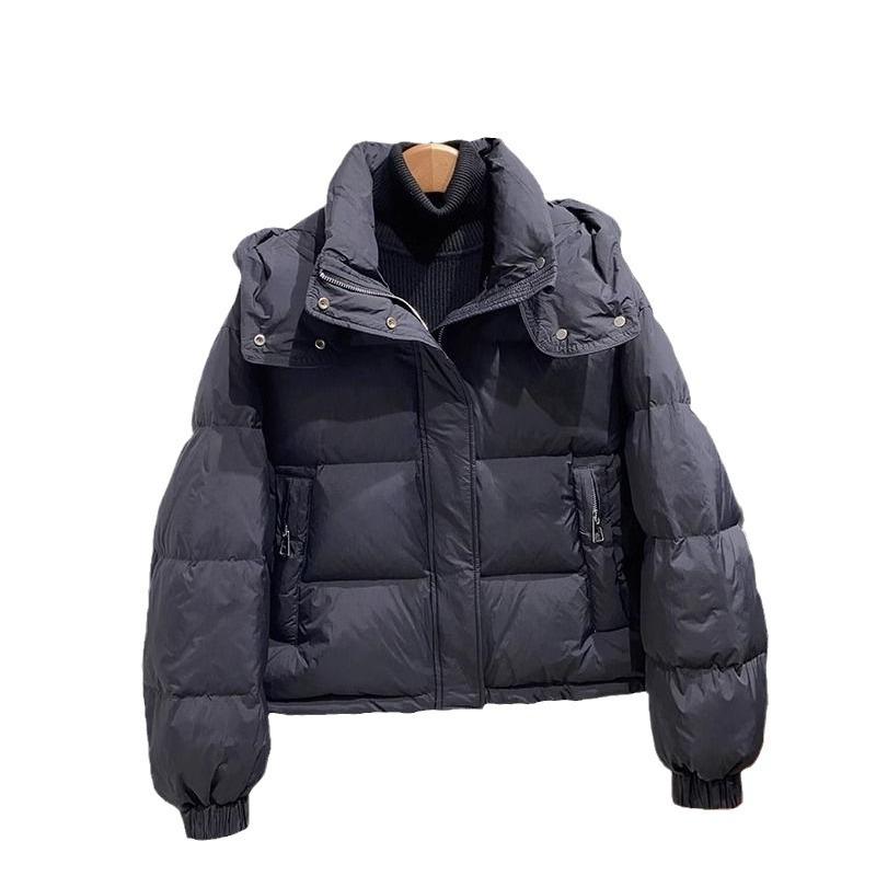 Haine din bumbac puf pentru femei, scurte de iarnă, noi, largi, cu glugă, haine de iarnă tip pâine