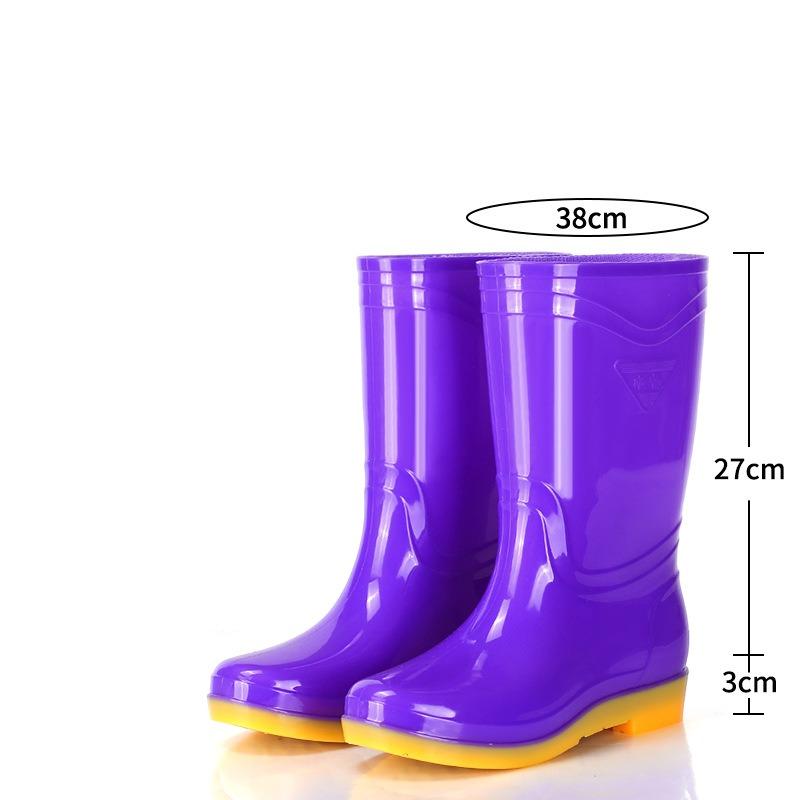 Tall Women's Rain Boots Fashion Classic Rain Shoes Mother Kitchen Non-slip Wear-resistant Waterproof Shoes Women's Rubber Shoes Overalls Cotton Shoes