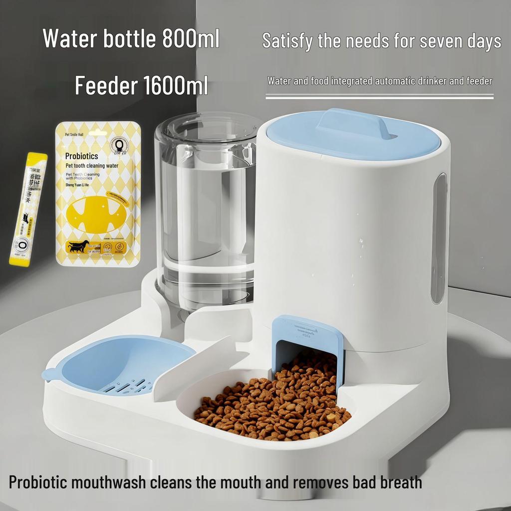 Automatic Cat Feeder & Water Dispenser - Large Capacity, 2-in-1 Pet Feeding Solution