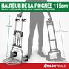 Diable pliant - athlon tools - aluminium - charge lourde 150 kg - roues grandes - poignée télescopique 115 cm
