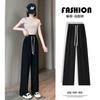 Milk Fu Yamamoto Pants Women's Spring and Summer New High Waist Small Acetic Acid Straight Pants Lazy Wind Ice Silk Wide Leg Pants