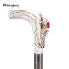 Red Resin Feather Skull Head Walking Cane Fashion Decorative Steel Stick Gentleman Elegant Cosplay Cane Knob Crosier 98cm