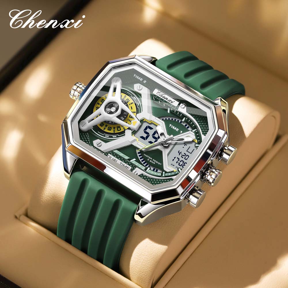 CHENXI New Men's Large Dial Dual Display Watch Fashion Multifunctional Sports Waterproof Wristwatch for Men Relojes Para Hombres