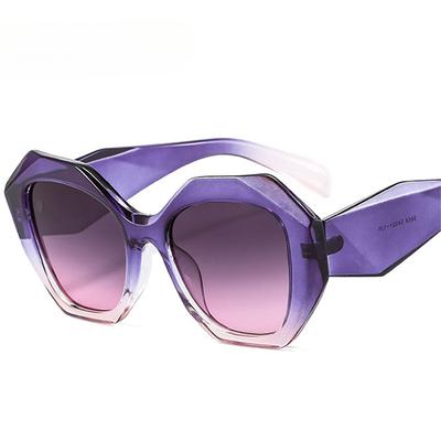 Retro Oversized Irregular Polygon Women Sunglasses Fashion Jelly Color Eyewear Shades Uv400 Men Gradient Sun Glasses