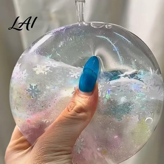 Squeeze Stress Ball Clear Glitter Fruit Toy Anxiety Relief Snowflake Sequins Sensory Slow Rising Stretchy Fidget Party Favors Rebound