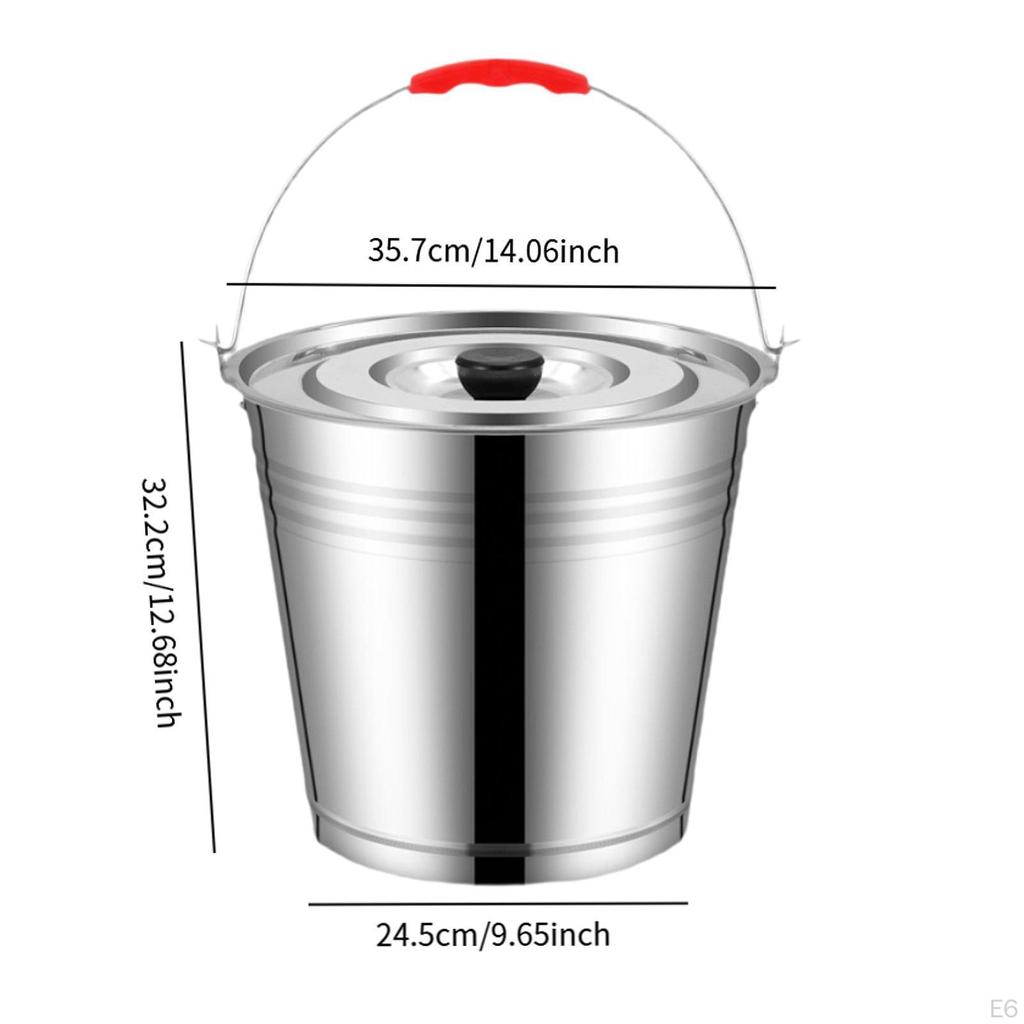 Ice Bucket Stainless Steel with Lid Beverage Tub Easily To Clean Pail Wine for