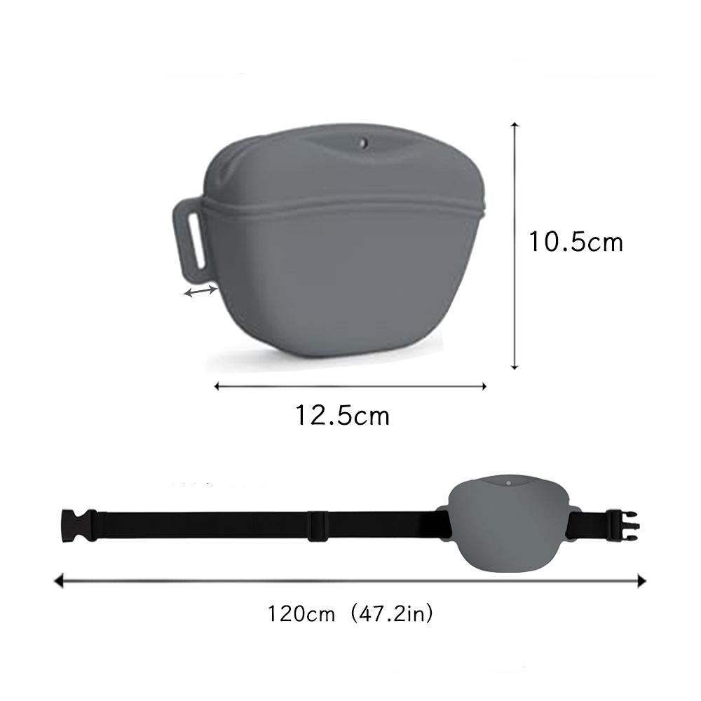 Leckerlibeutel für Hunde, verbesserter stärkerer Magnetverschluss gegen Verschütten, 0,4 Liter Silikon-Leckerlibeutel Bauchtasche mit Hüftgurt für Haustiertraining Spaziergänge