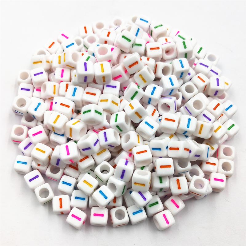 100 Pcs 6mm Acrylic Cube 26 Letters/Alphabet Colorful Loose Beads DIY Jewelry