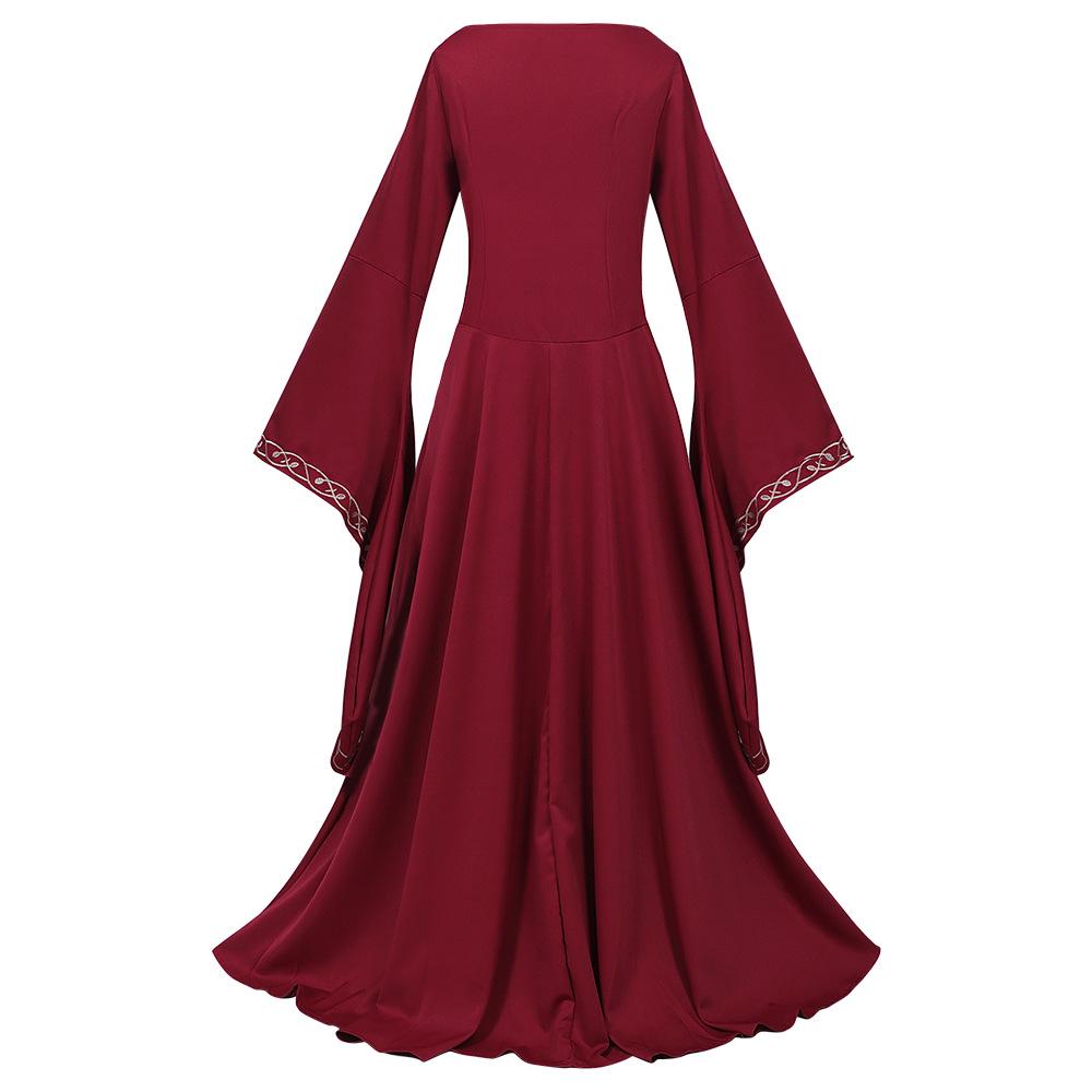 Abito da Donna Medievale Europeo a Maniche a Campana Color-Block