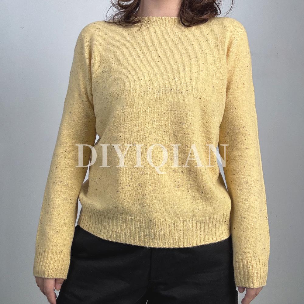 

DIYIQIAN Women s Seamless Color Dot Slimming Sweater - Casual Autumn/Winter Fashion Pullover. M жёлтый