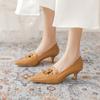 GF8-1vintage Single Shoes Women's 2025 Summer New British Retro Style Small Leather Shoes French Stiletto High Heels