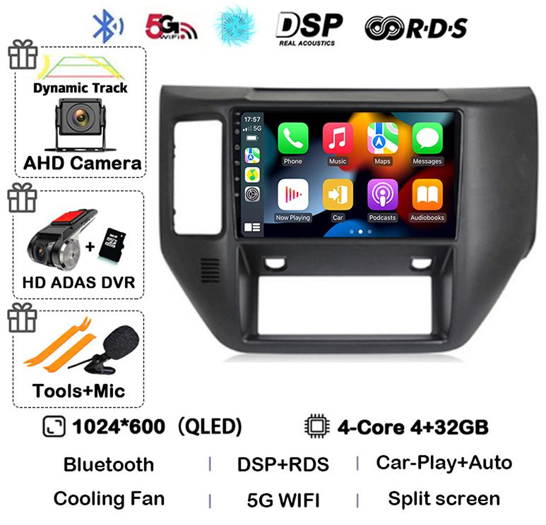 Android 14 Carplay Auto 4G WIFI Car Radio For Nissan Patrol V 5 Y61 2004 - 2011 Multimedia Video Player Navigation GPS Stereo BT