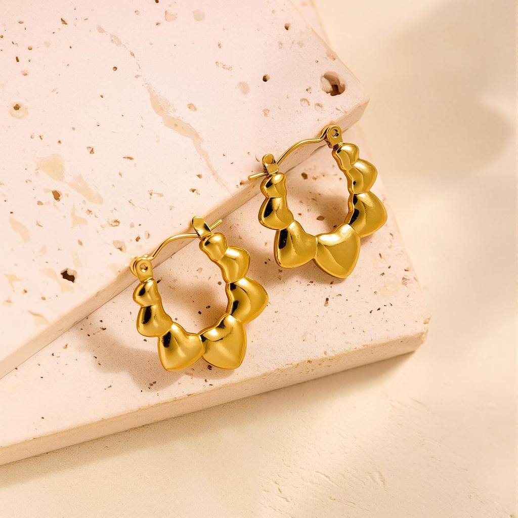 Raffinate Ear Cuff in Acciaio Titanio Oro 18k per Donna
