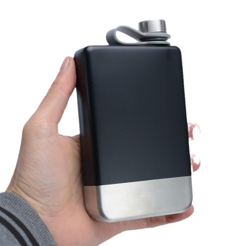 9oz Stainless Steel 304 Food Grade Hip Flask - Square, Thickened, Portable, Outdoor Barware.