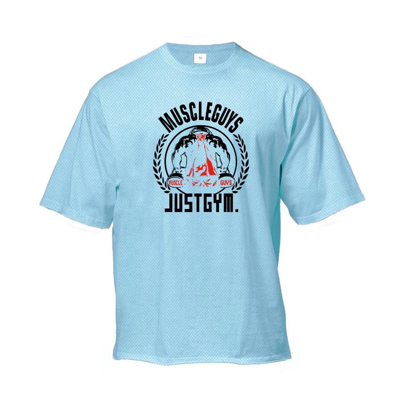 Muscleguys Men's Fitness Training Short-sleeved Summer Mesh Quick-dry Thin Casual Sports T-shirt