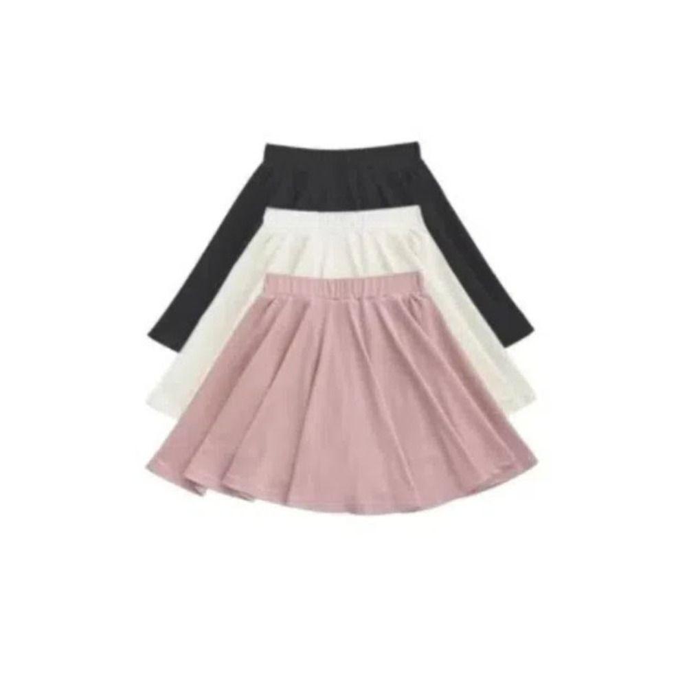 Ice Silk Skirts with Safty Pants Straight A-line Mini Skirt Simple Pleated Skirts Women  Female