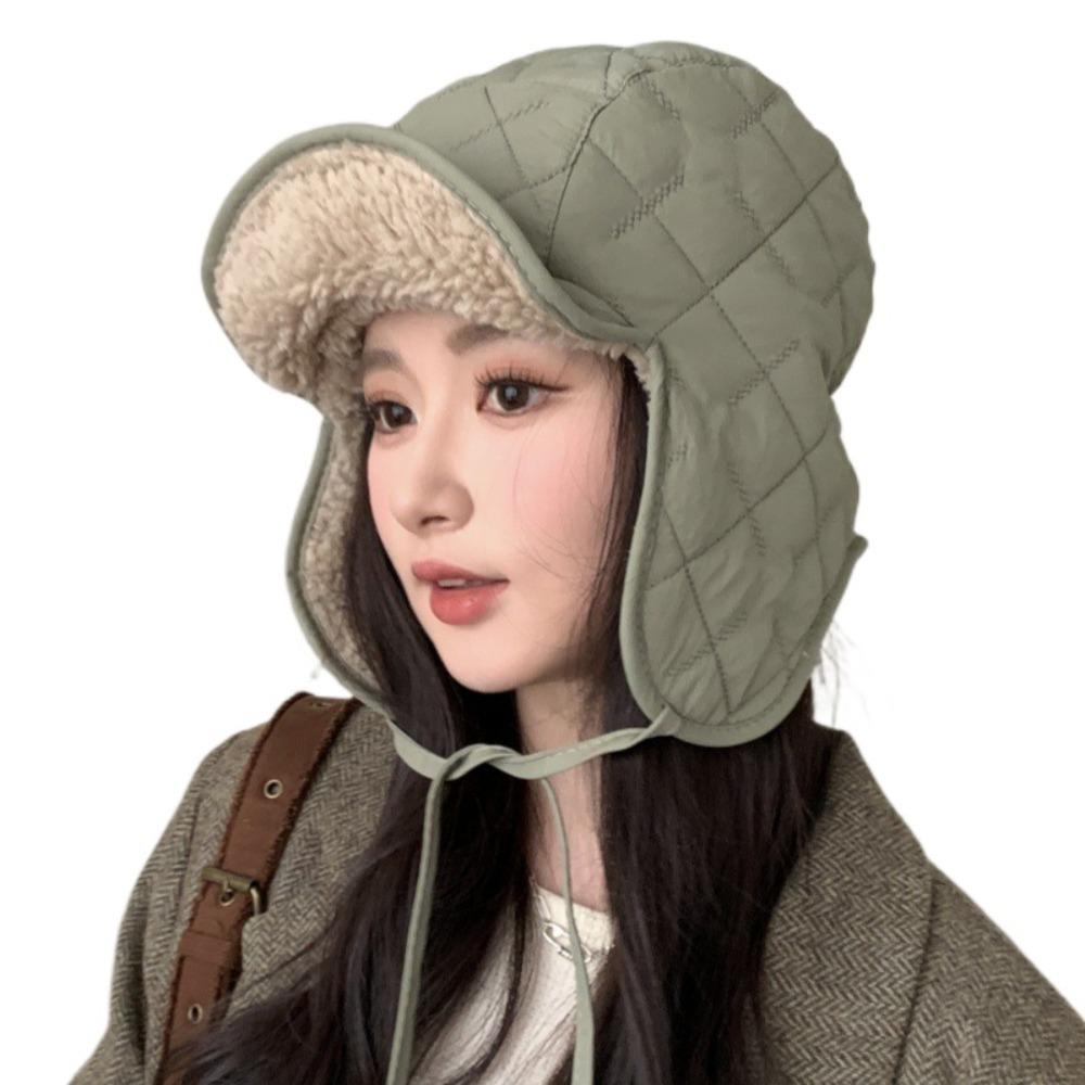 Mit Ohrenklappen Lei Feng Mütze Verdickte Lammwolle Damen Plüschmütze Outdoor Radfahren Kopfbedeckung