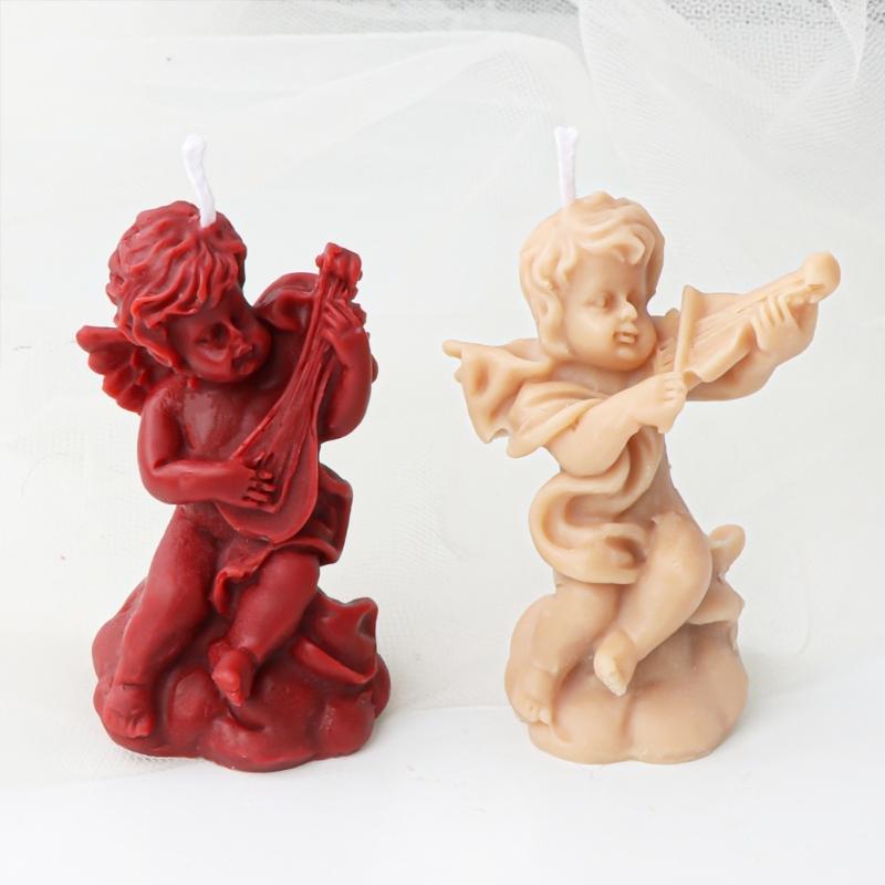 Silicone Candle Mold Aromatherapy Candle Mold 3D Angel Sculpture Plaster Epoxy Mold for DIY Soap Candle Making Supplies