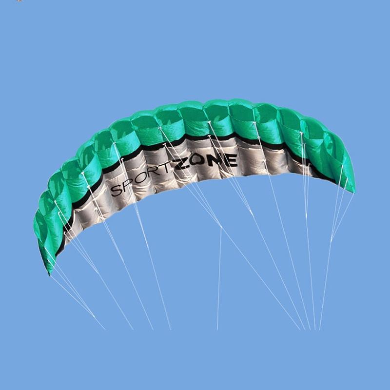 Vibrant Green 2.5m Dual Line Parafoil Parachute Stunt Kite For Outdoor Fun