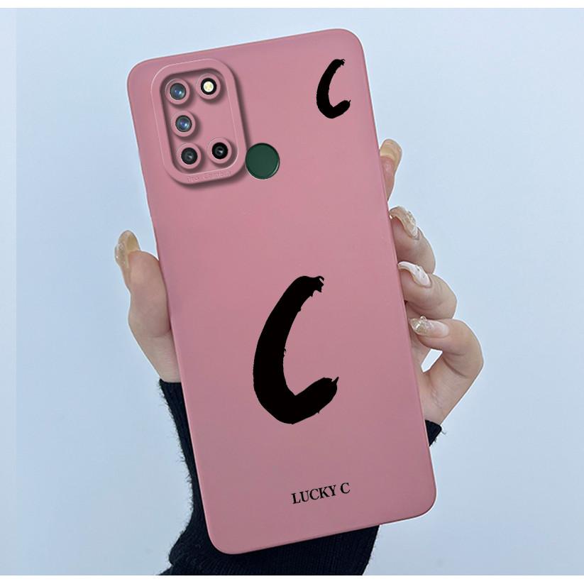 Casing For Realme 7i 7 i RMX2103 Realme C17 RMX2101 Phone Case Lucky Initial Letter Silicone Matte Soft Shockproof Bumper Cover