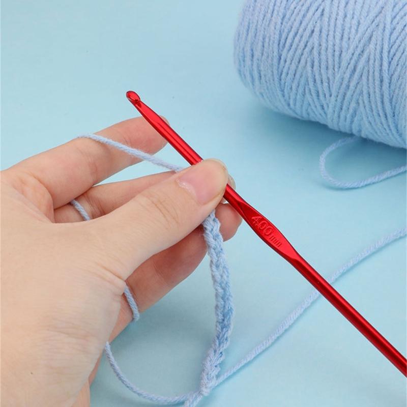 24 Pcs Metal Crochet Needle Set with Case Crochet Hook Colourful Knitting Needle Crochet Supplies for Craft