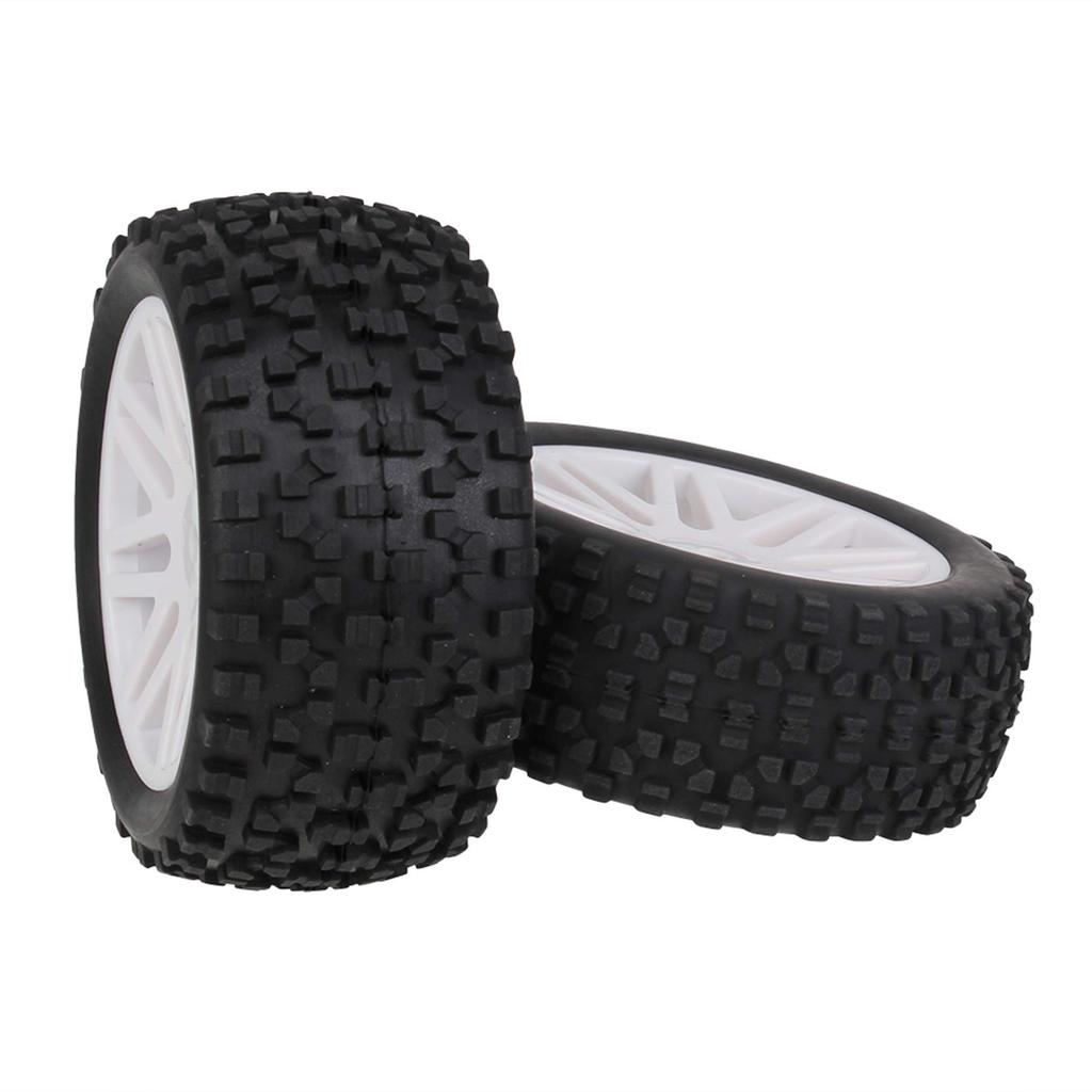 Mxfans 4 Pieces 12mm Hex RC 1/10 Front and Rear Wheel Rims & Tires 66012/66032 for RC 1/10 Off-Road Buggy