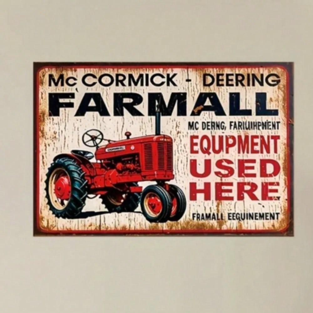 Metal Tin Sign Retro Farmhouse Decor Vintage Farmall 8x12 Inch Metal Wall Art Garage Man Cave Bar Kitchen