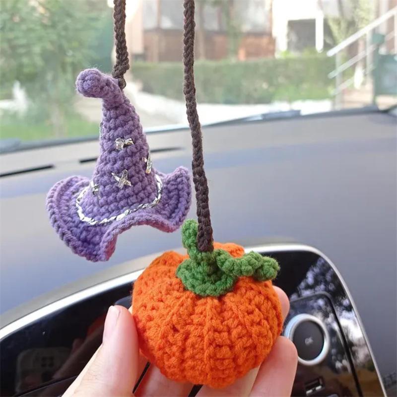 New Halloween Ghost Pumpkin Bag Pendant Decoration for Rear View Mirror Hanging Plush Doll