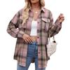 Women S Loose Casual Plaid Pocket Long Sleeve Shirt