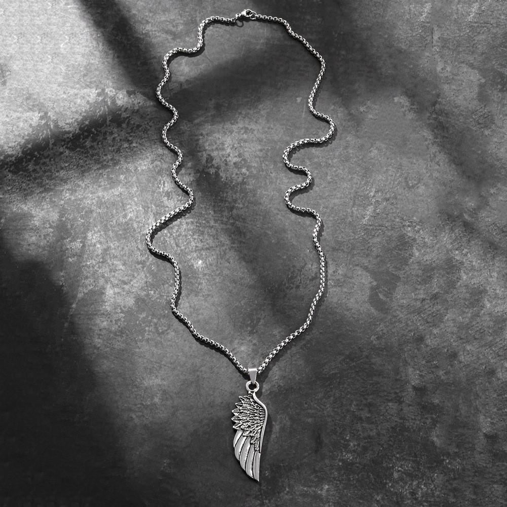 Trendy Men's Feather Pendant Necklace Crafted From Durable Alloy Unique Gift Idea