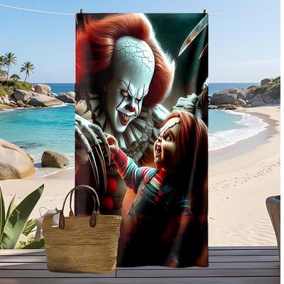 Chucky Cartoon Printed Quick Dry Beach Towel Super Absorbent Soft Lightweight Bath Towel for Pool Summer Travel