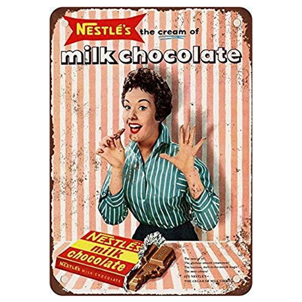 Metal Tin Signs Chocolate Milk Wall Decoration Plaque Vintage Art Poster Iron Painting for Man Cave Home Cafe Garden Club Bar