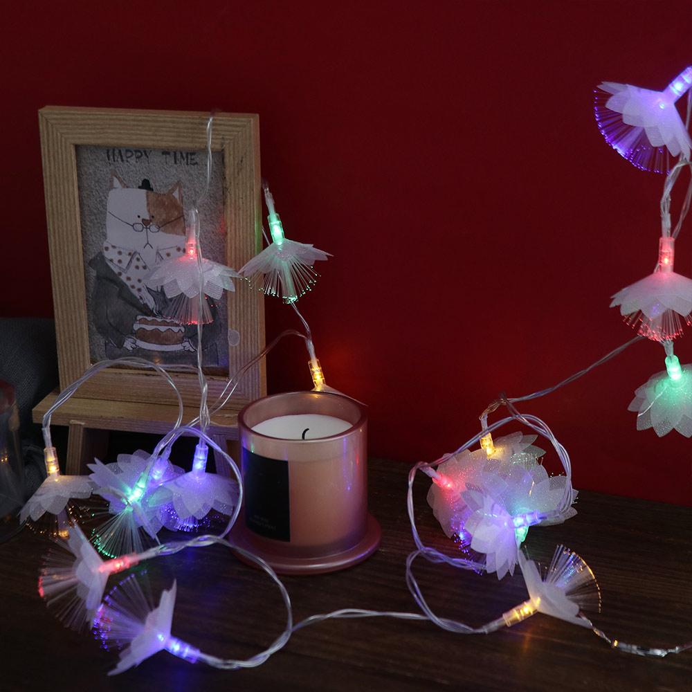 LED Fiber Optic Flower String Lights Battery Powered Christmas Tree Flower Lights Fairy Lamps  Home
