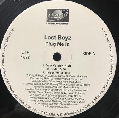 12inch Record LOST BOYZ - Plug Me In U8P1638 Universal Recor 1999 US Rap & Hip-Hop/R&B Used
