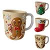 Christmas Coffee Cup Christmas Tree Elk Stocking Gingerbread Man Mug 260ml Dishwasher Microwave Tea Cocoa Cup for Home Office Outdoor Use