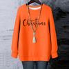 Ladies' Christmas Printed Round Neck Long Sleeved T-shirt Sweatshirt Top
