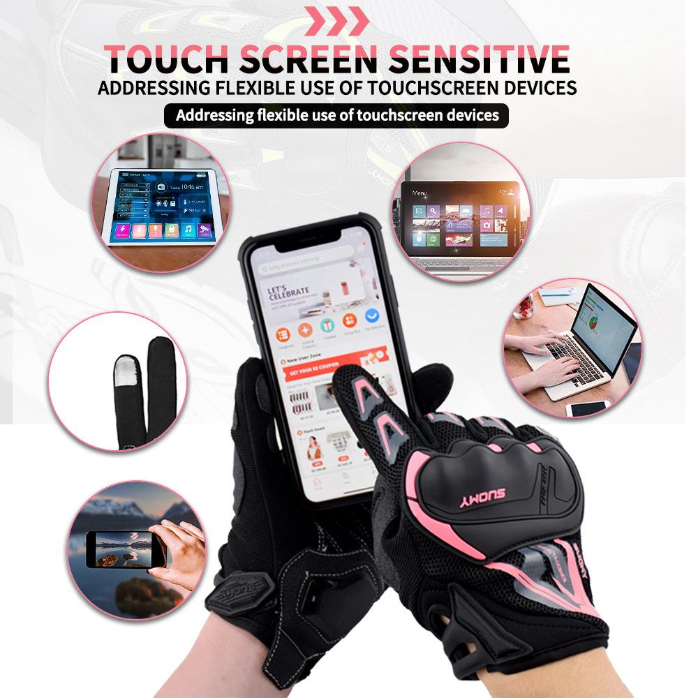 Gloves Summer Mesh Thin Four-season Cycling Locomotive Rider Anti-drop Off-road Racing Male Full Finger