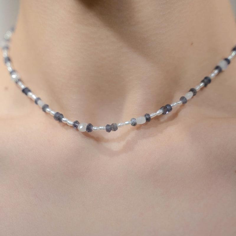 HARANG HR 40N_Pearl Iolite Beads Necklace