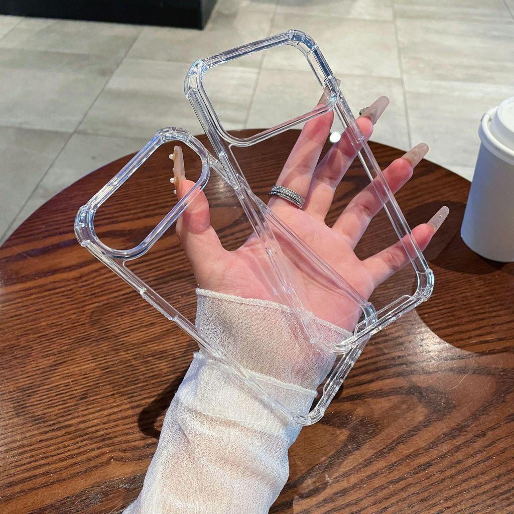 iPhone 17 Pro Max Transparent Acrylic DIY Anti-Fall Full Coverage Phone Case for iPhone 14/13