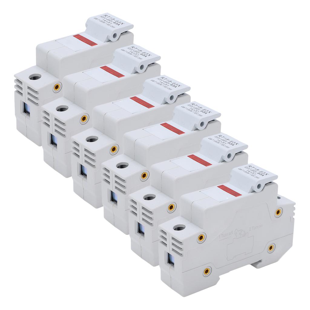 RT18 63X Rail Mounted Fuse Holder Base with LED Light for RO16 14x51mm Fuse Core 63A 500 690V