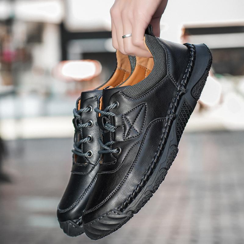 Fashion Fashion Lace-Up Men's Casual Shoes Lightweight Leather Man Treking footwear Board Shoes Outdoor Sports Sneakers Hiking Trainers